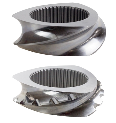 High Wear Twin Plastic Extruder Schraubelemente mit Vakuumlöschbehandlung Einzelflug Schaufel Segmente